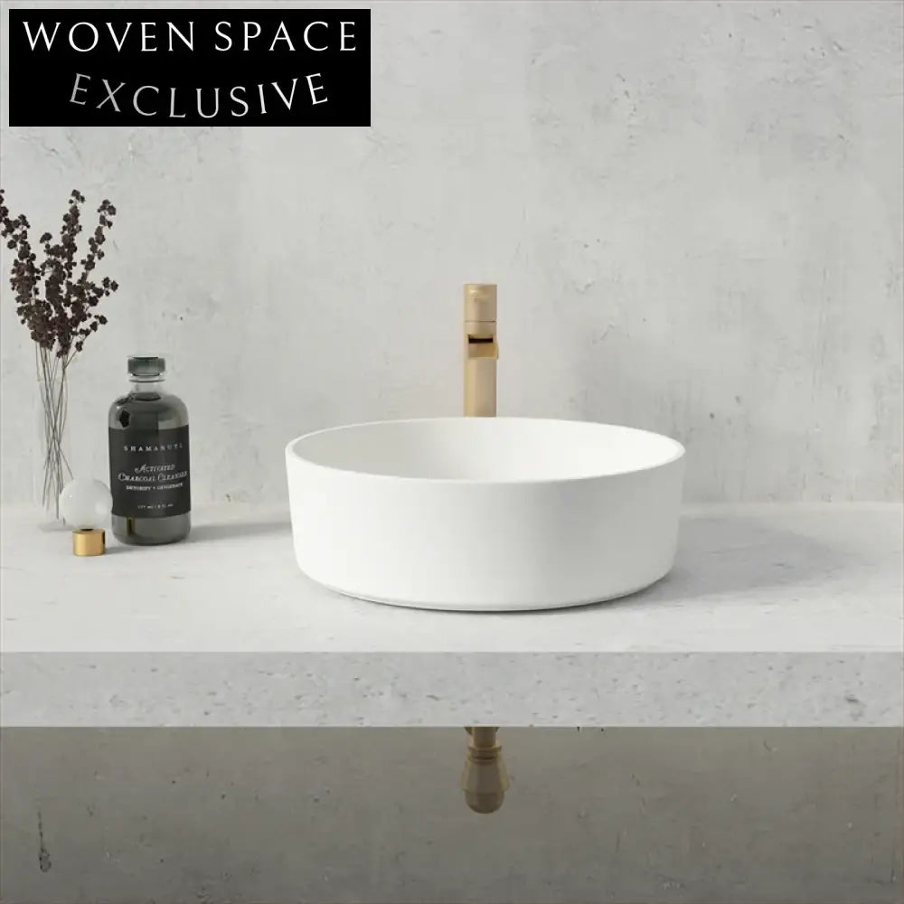 Modern Industrial Round Concrete Vessel Light Grey Bathroom Countertop Sink