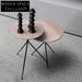 Modern Industrial Round Metal Coffee Table for Living Room Home, Minimalist Style