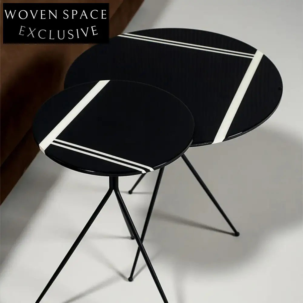 Modern Industrial Round Metal Coffee Table for Living Room Home, Minimalist Style