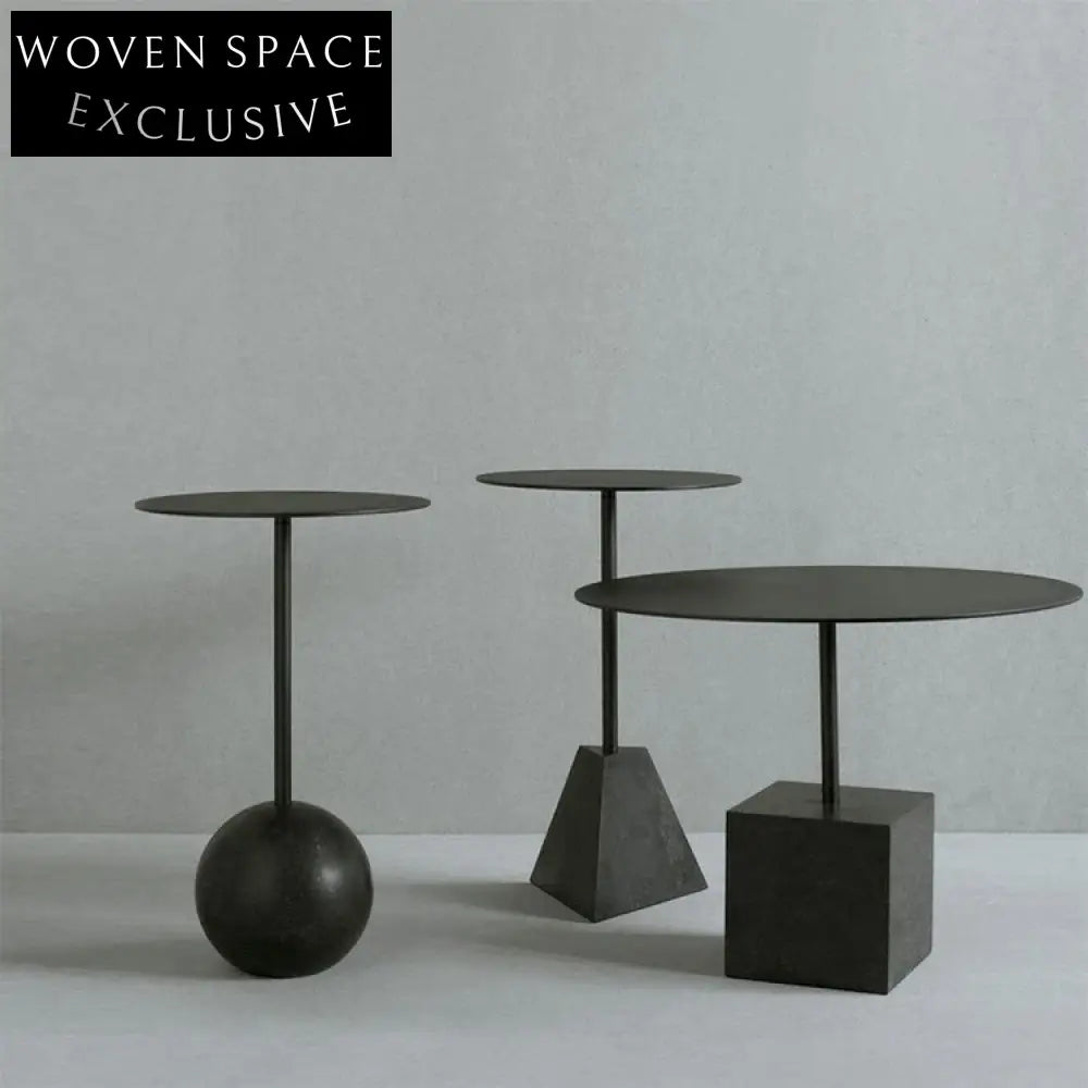 Modern Industrial Round Metal Living Room Accent End Sofa Coffee Table