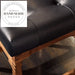 Modern Industrial Solid Wood Bar Stool with Black Leather Seat