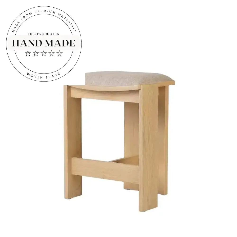 Modern Industrial Solid Wood Counter Height Bar Stool for Kitchen