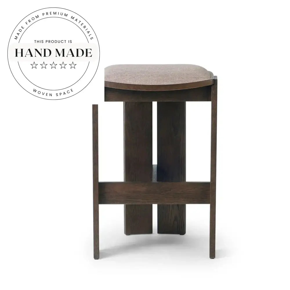 Modern Industrial Solid Wood Counter Height Bar Stool for Kitchen