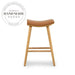Modern Industrial Solid Wood Leather Bar Stool for Kitchen Counter & Cafe