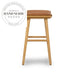 Modern Industrial Solid Wood Leather Bar Stool for Kitchen Counter & Cafe