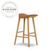 Modern Industrial Solid Wood Leather Bar Stool for Kitchen Counter & Cafe