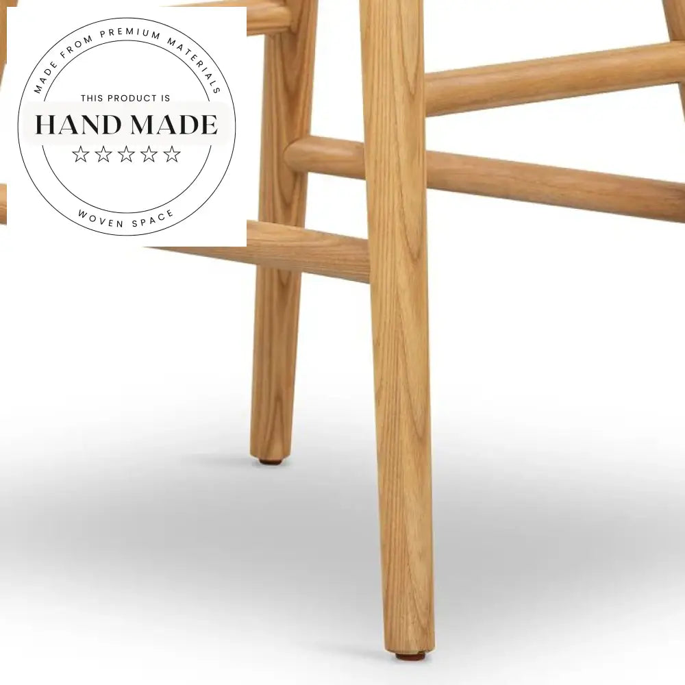 Modern Industrial Solid Wood Leather Bar Stool for Kitchen Counter & Cafe