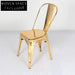 Modern Industrial Stacking Dining Chair Rose Gold Metal Frame Bistro Style