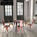 Modern Industrial Stacking Dining Chair Rose Gold Metal Frame Bistro Style