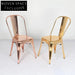 Modern Industrial Stacking Dining Chair Rose Gold Metal Frame Bistro Style