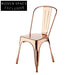 Modern Industrial Stacking Dining Chair Rose Gold Metal Frame Bistro Style