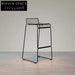 Modern Industrial Steel Frame High Counter Bar Stool for Cafes Restaurants