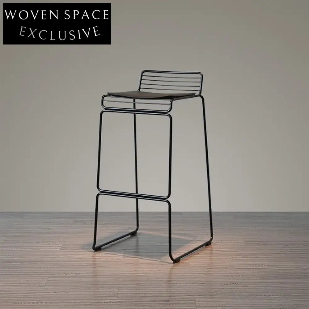 Modern Industrial Steel Frame High Counter Bar Stool for Cafes Restaurants