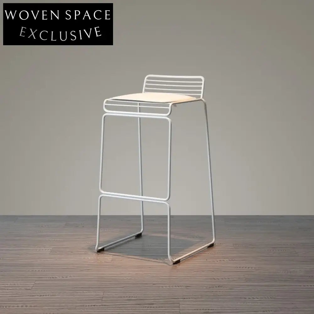 Modern Industrial Steel Frame High Counter Bar Stool for Cafes Restaurants