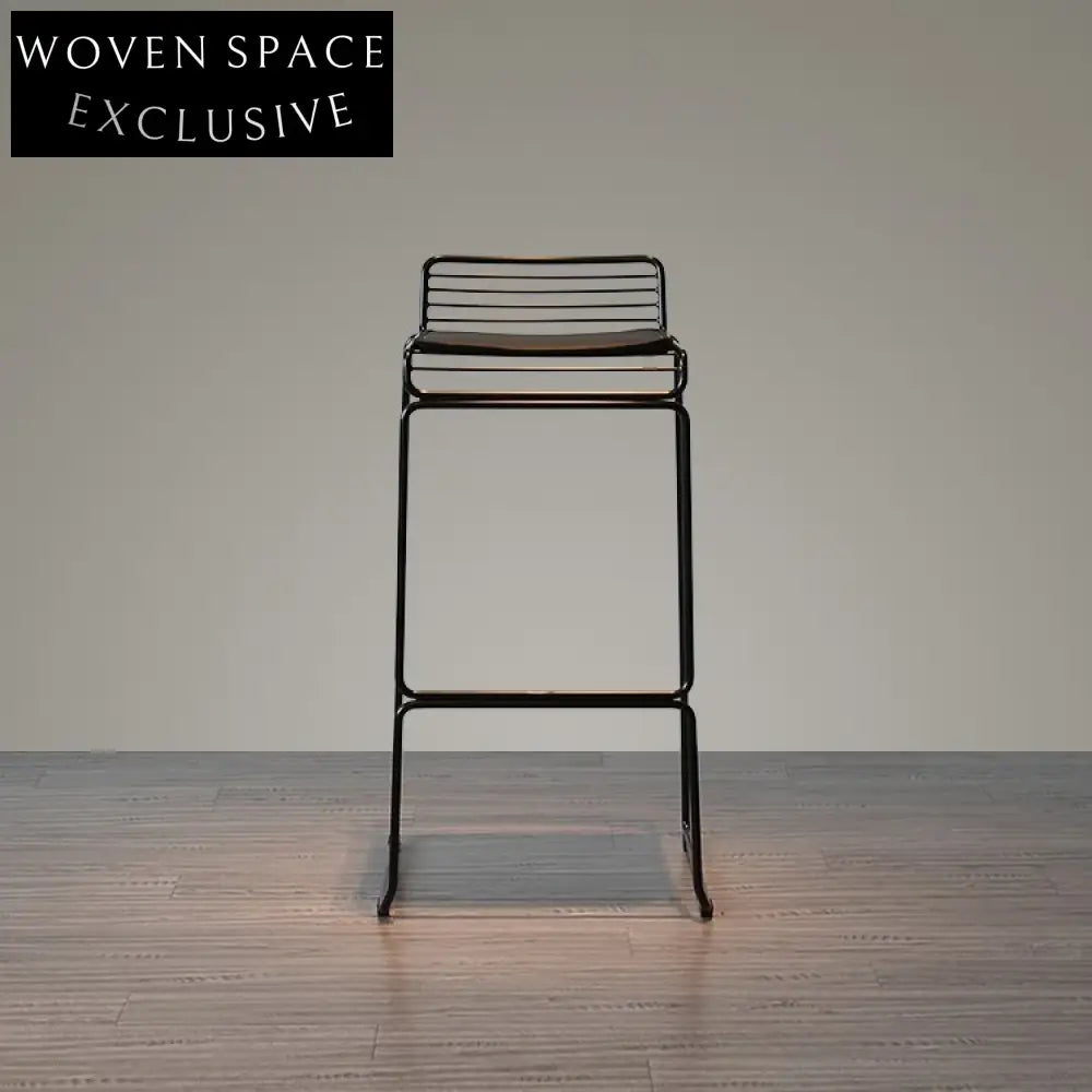 Modern Industrial Steel Frame High Counter Bar Stool for Cafes Restaurants