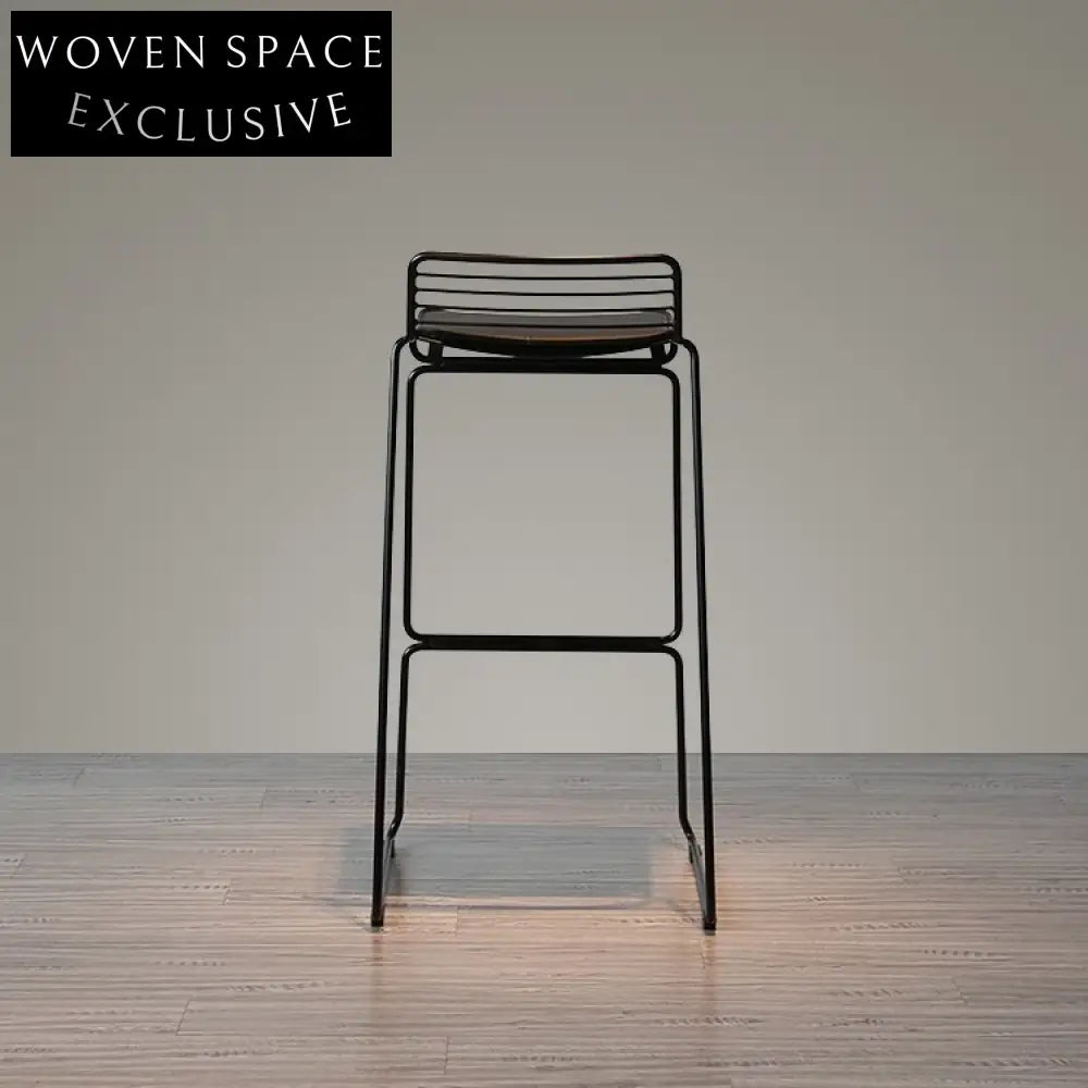 Modern Industrial Steel Frame High Counter Bar Stool for Cafes Restaurants