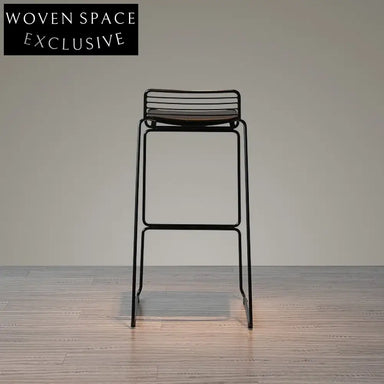 Modern Industrial Steel Frame High Counter Bar Stool for Cafes Restaurants