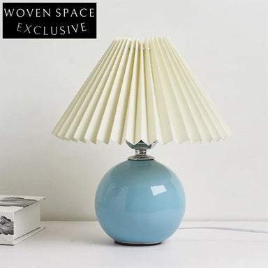 Modern INS Style Ceramic Base Table Lamp with Paper Shade Night Light