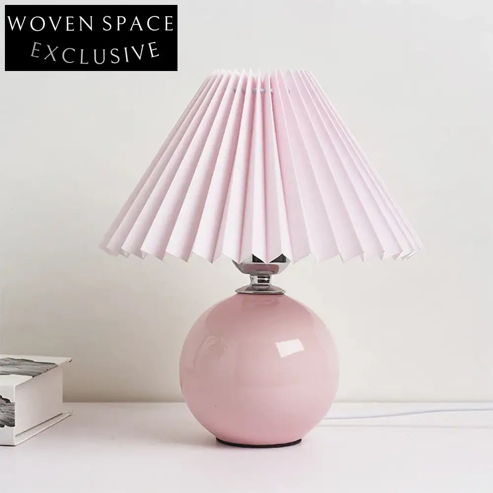 Modern INS Style Ceramic Base Table Lamp with Paper Shade Night Light