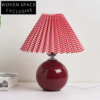 Modern INS Style Ceramic Base Table Lamp with Paper Shade Night Light