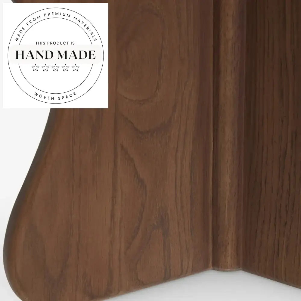 Modern Interior Brown Solid Wood Round Living Room Sofa Side Table