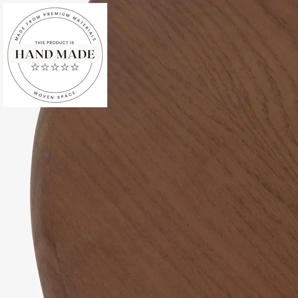 Modern Interior Brown Solid Wood Round Living Room Sofa Side Table