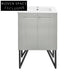 Modern Iron Frame Bathroom Vanity, Wooden Drawer Cabinet with Mirror & Legs