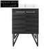Modern Iron Frame Bathroom Vanity, Wooden Drawer Cabinet with Mirror & Legs