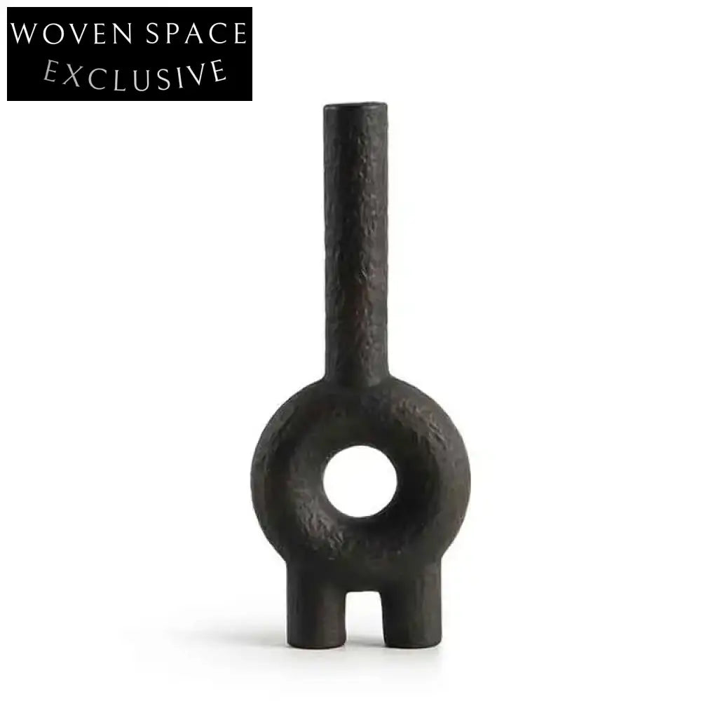 Modern Irregular Ceramic Tabletop Accent Decor Vase with Unique Hole