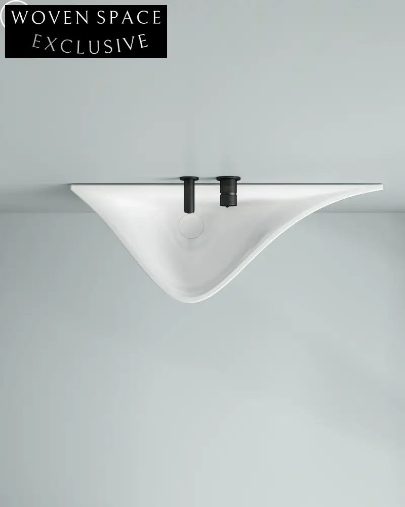 Modern Irregular Ceramic Wall-Mounted Bathroom Wash Basin - Sleek Design