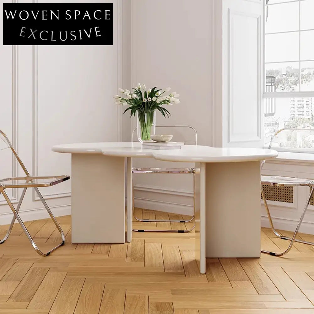 Modern Irregular Edge Solid Pine Wood Dining Table for Home Office