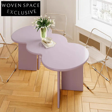 Modern Irregular Edge Solid Pine Wood Dining Table for Home Office