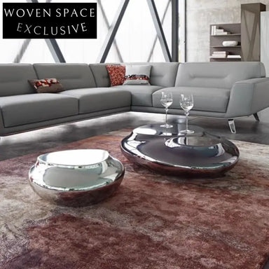 Modern Irregular Fiberglass Living Room Coffee Table - Unique Sculpted Statement