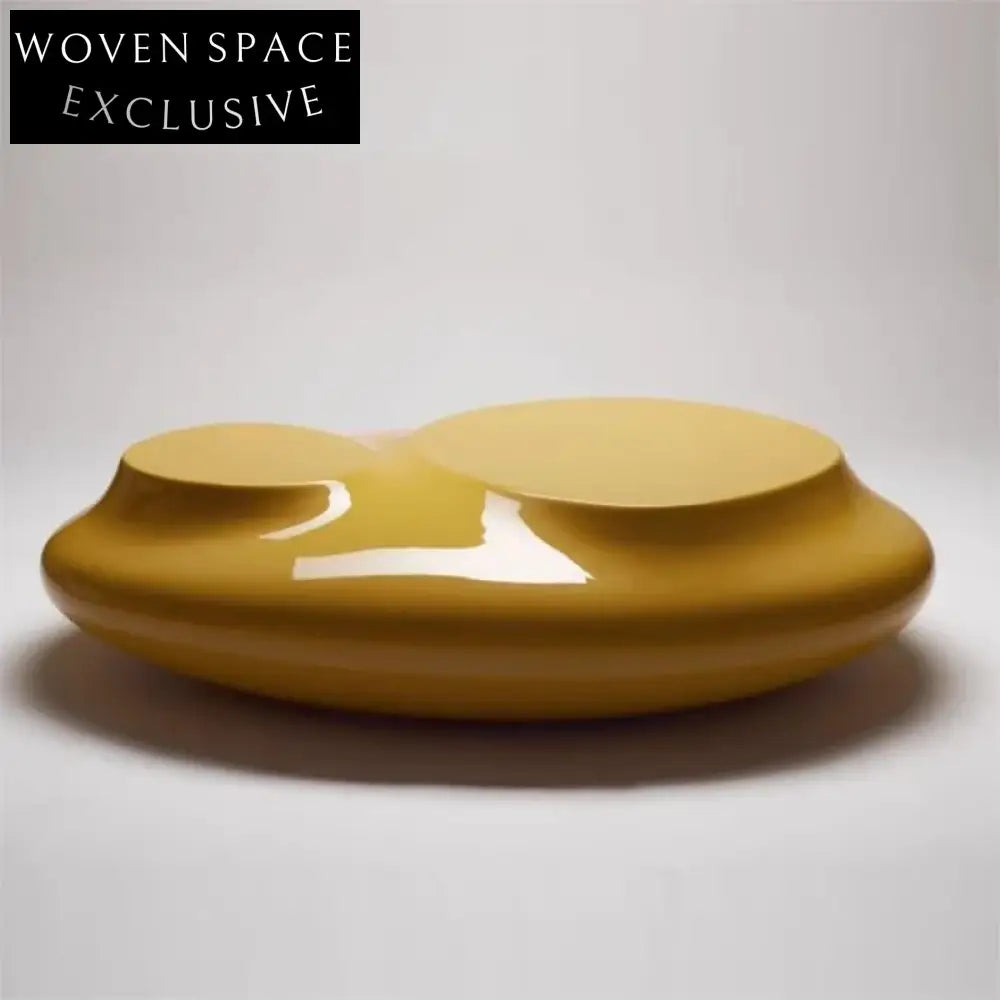 Modern Irregular Fiberglass Living Room Coffee Table - Unique Sculpted Statement