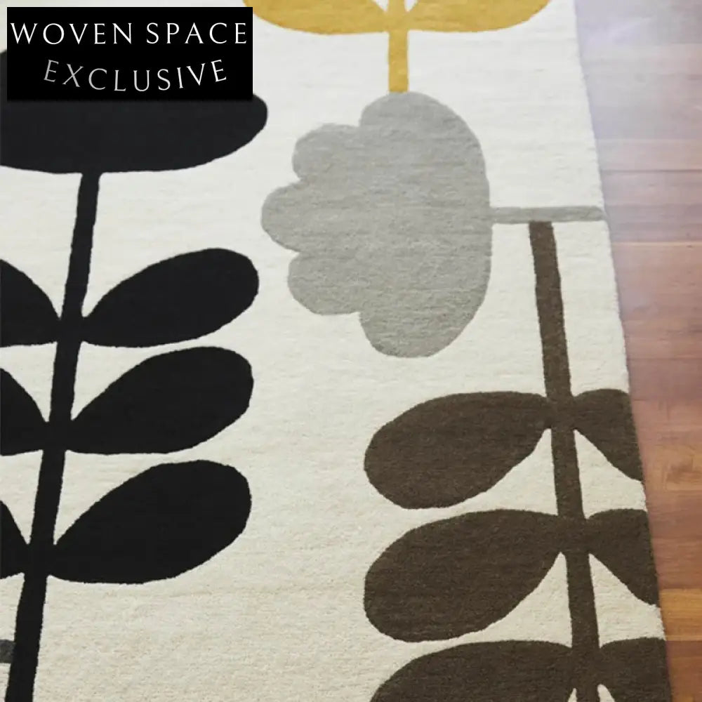 Modern Irregular Geometric Orange Polyester Fiber Area Rug for Living Room Bedroom