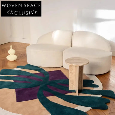 Modern Irregular Geometric Plush Area Rug, Soft Polyester Living Room Floor Carpet