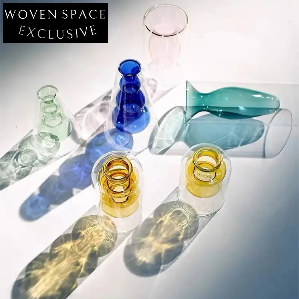 Modern Irregular Glass Flower Vase for Elegant Home, Hotel, Restaurant Decor