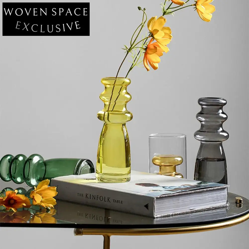 Modern Irregular Glass Flower Vase for Elegant Home, Hotel, Restaurant Decor