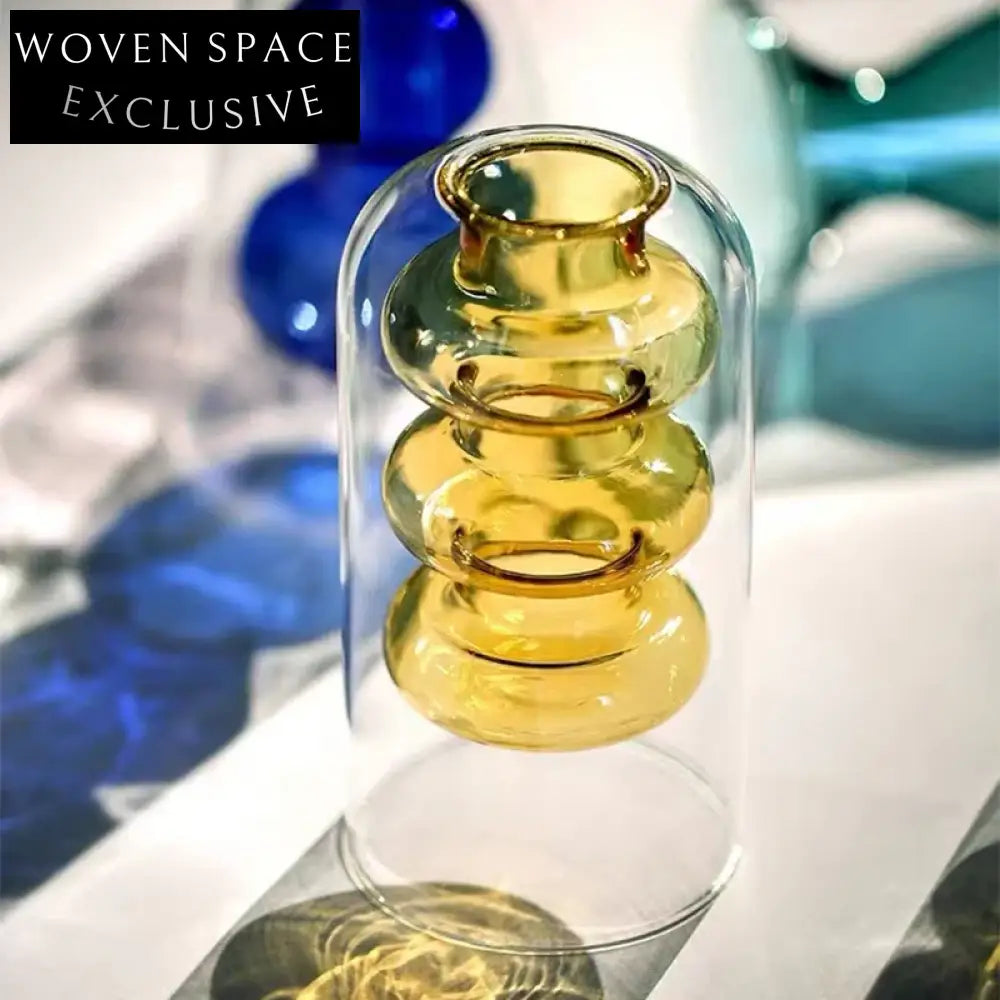 Modern Irregular Glass Flower Vase for Elegant Home, Hotel, Restaurant Decor