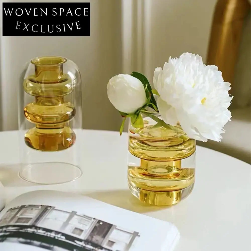 Modern Irregular Glass Flower Vase for Elegant Home, Hotel, Restaurant Decor