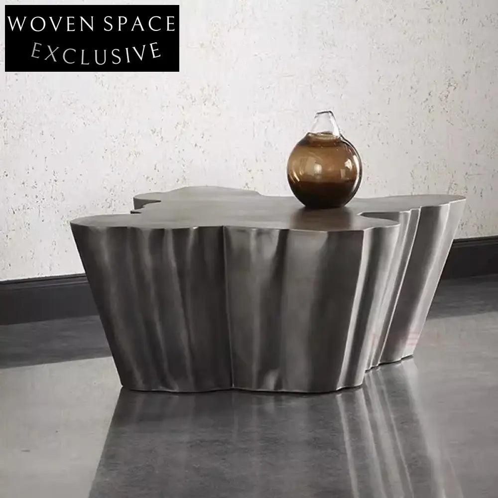 Modern Irregular Metal Coffee Table, Unique Polygonal Design for Luxury Living Room