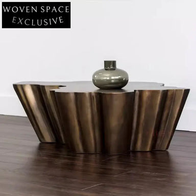 Modern Irregular Metal Coffee Table, Unique Polygonal Design for Luxury Living Room