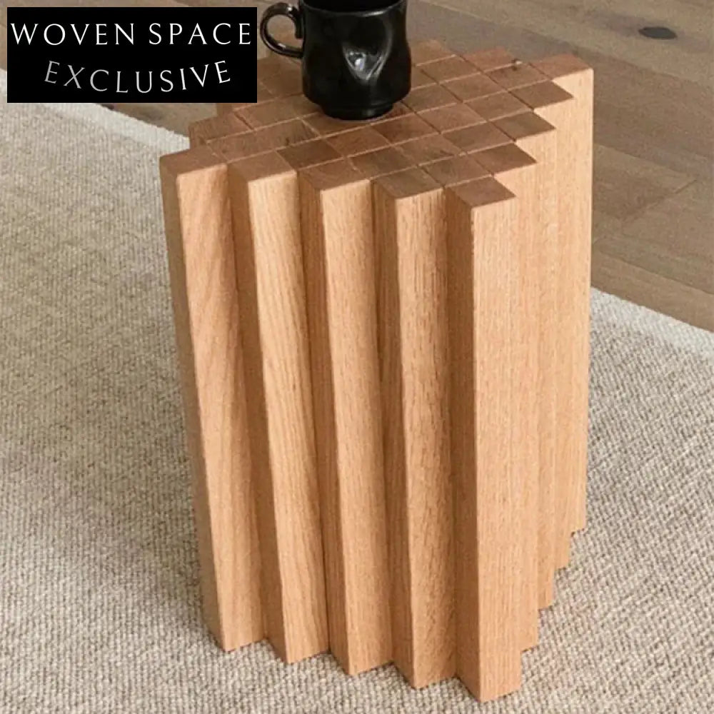 Modern Irregular Solid Wood Walnut Finish Coffee Table for Living Room