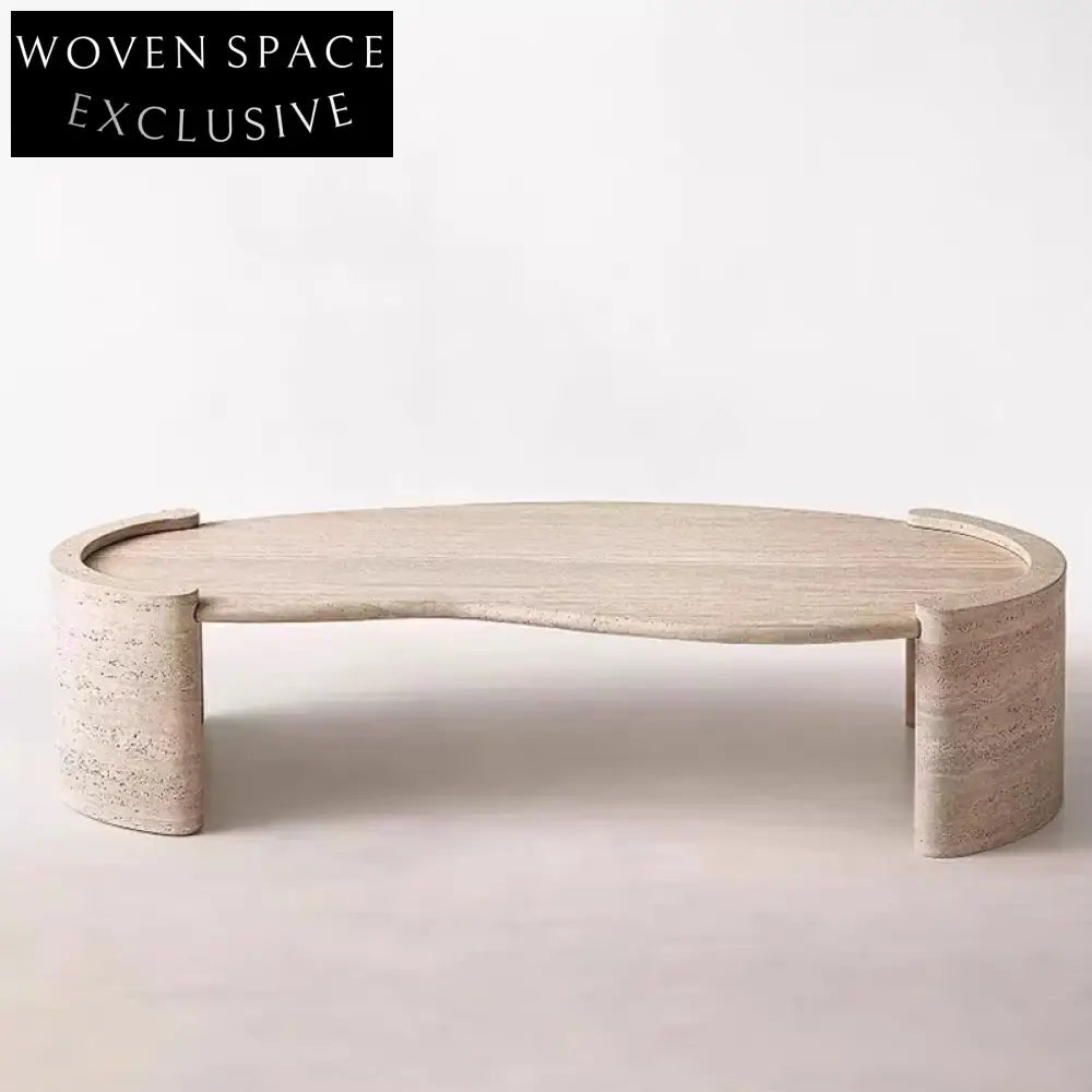 Modern Irregular Travertine Coffee Table for Living Room and Hotel Spaces