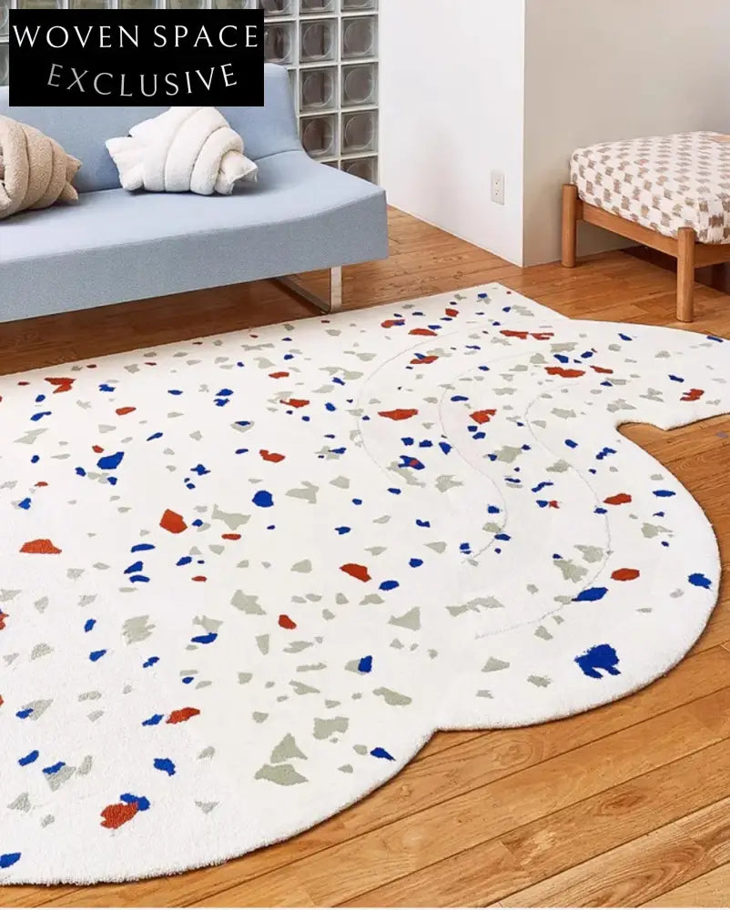 Modern Irregular Wave Point Area Rug for Teens & Kids Bedroom Living Room