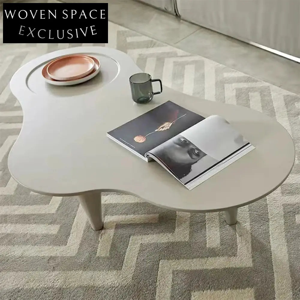 Modern Irregular White Plywood Living Room Wooden Coffee Tea Table