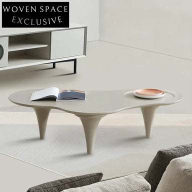 Modern Irregular White Plywood Living Room Wooden Coffee Tea Table