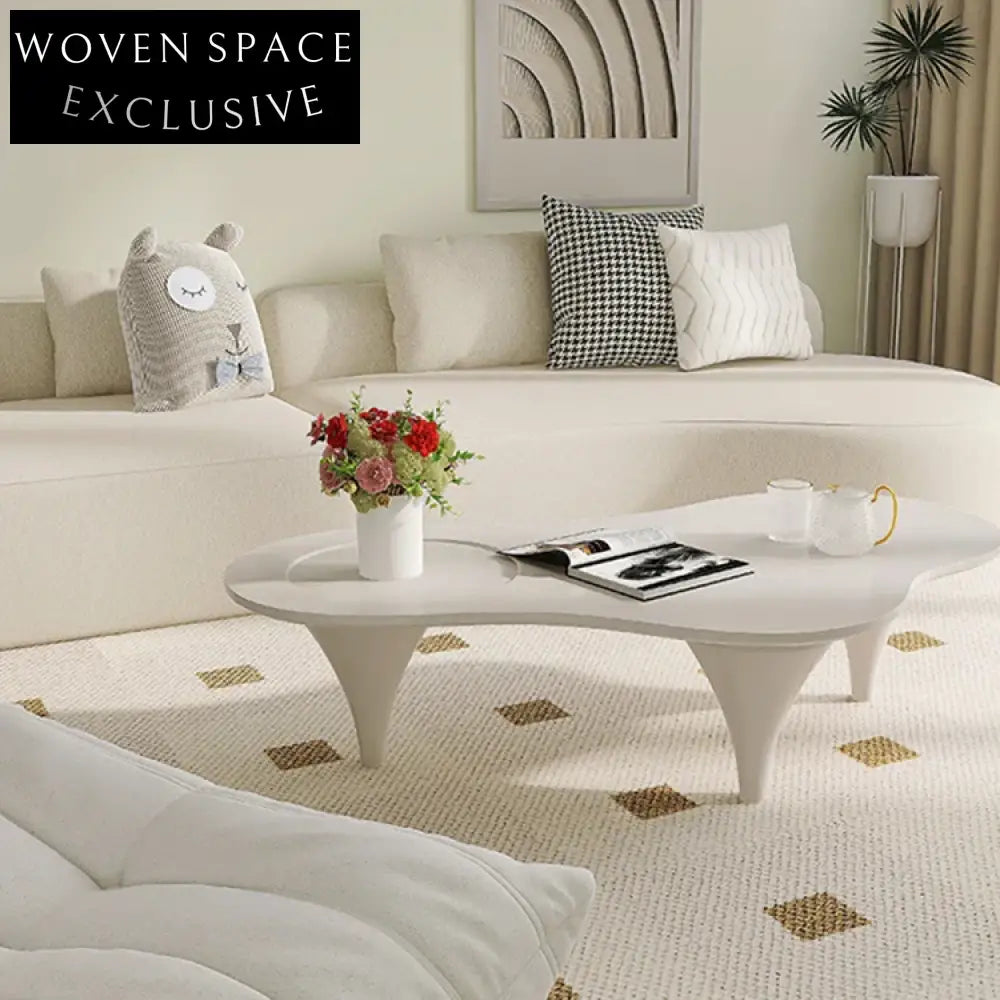 Modern Irregular White Plywood Living Room Wooden Coffee Tea Table