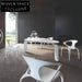 Modern Irregular White Wood Designer Triangle Dining Table