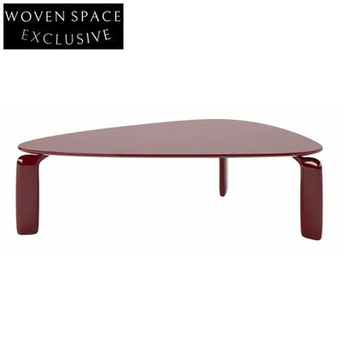 Modern Irregular White Wood Designer Triangle Dining Table